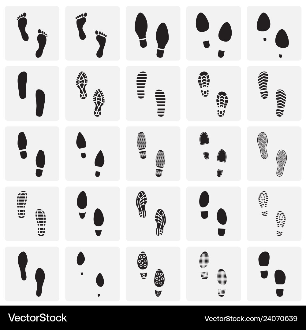 Footprints Icon Set Royalty Free Vector Image - VectorStock