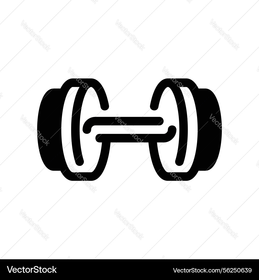 Front view icon of a fixed weight dumbbell Front view icon of a fixed weight dumbbell vector image