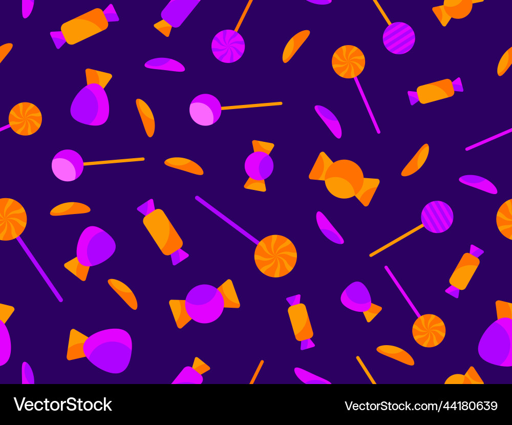 Halloween candy seamless pattern trick or treat Halloween candy seamless pattern trick or treat Vector Image