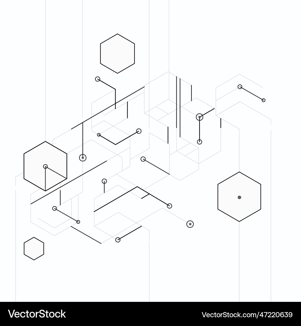 Hexagon design science network pattern Hexagon design science network pattern vector image