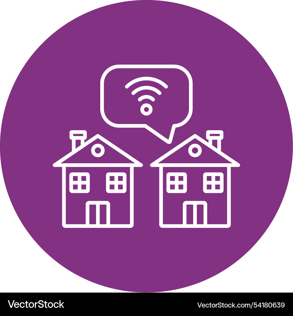 Internet connection line circle icon Vector Image