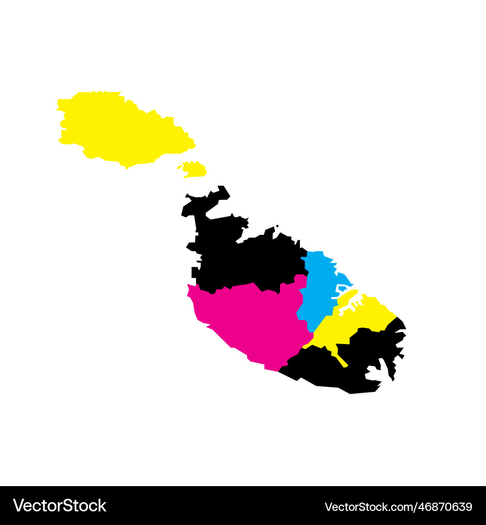 Malta political map of administrative divisions Malta political map of administrative divisions vector image