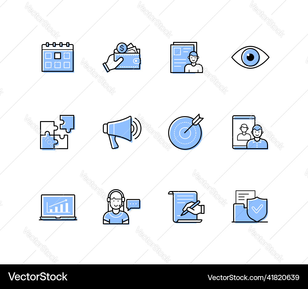 Modern work - line design style icons set Vector Image