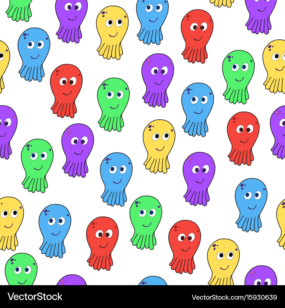 Pattern with octopuses vector image
