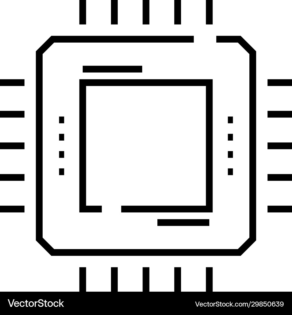 Processor line icon concept sign outline Processor line icon concept sign outline vector image