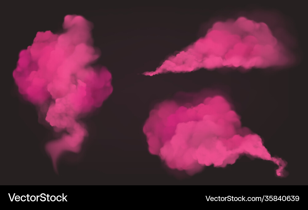 Realistic pink smoke magic dust or powder Vector Image