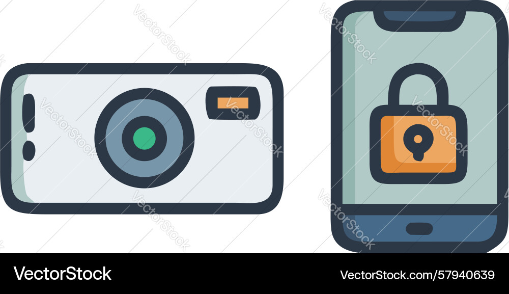 Secure Camera Lock Icon Vector Image