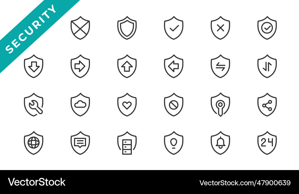 Security set of web icons in line style cyber Security set of web icons in line style cyber vector image