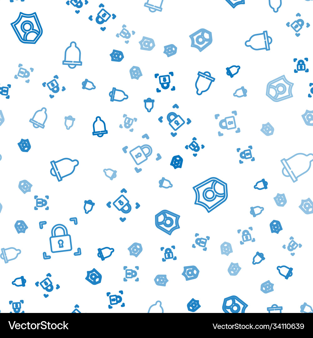 Set line fingerprint with lock user protection Vector Image