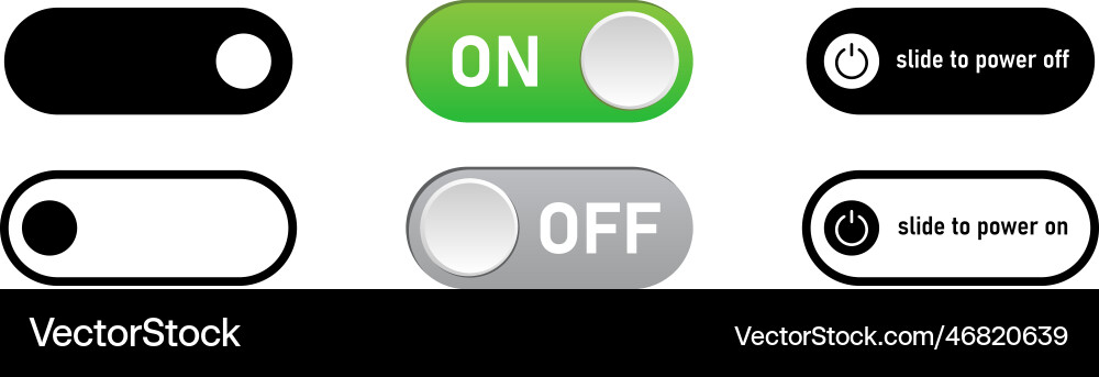 Switch toggle button on off vector image