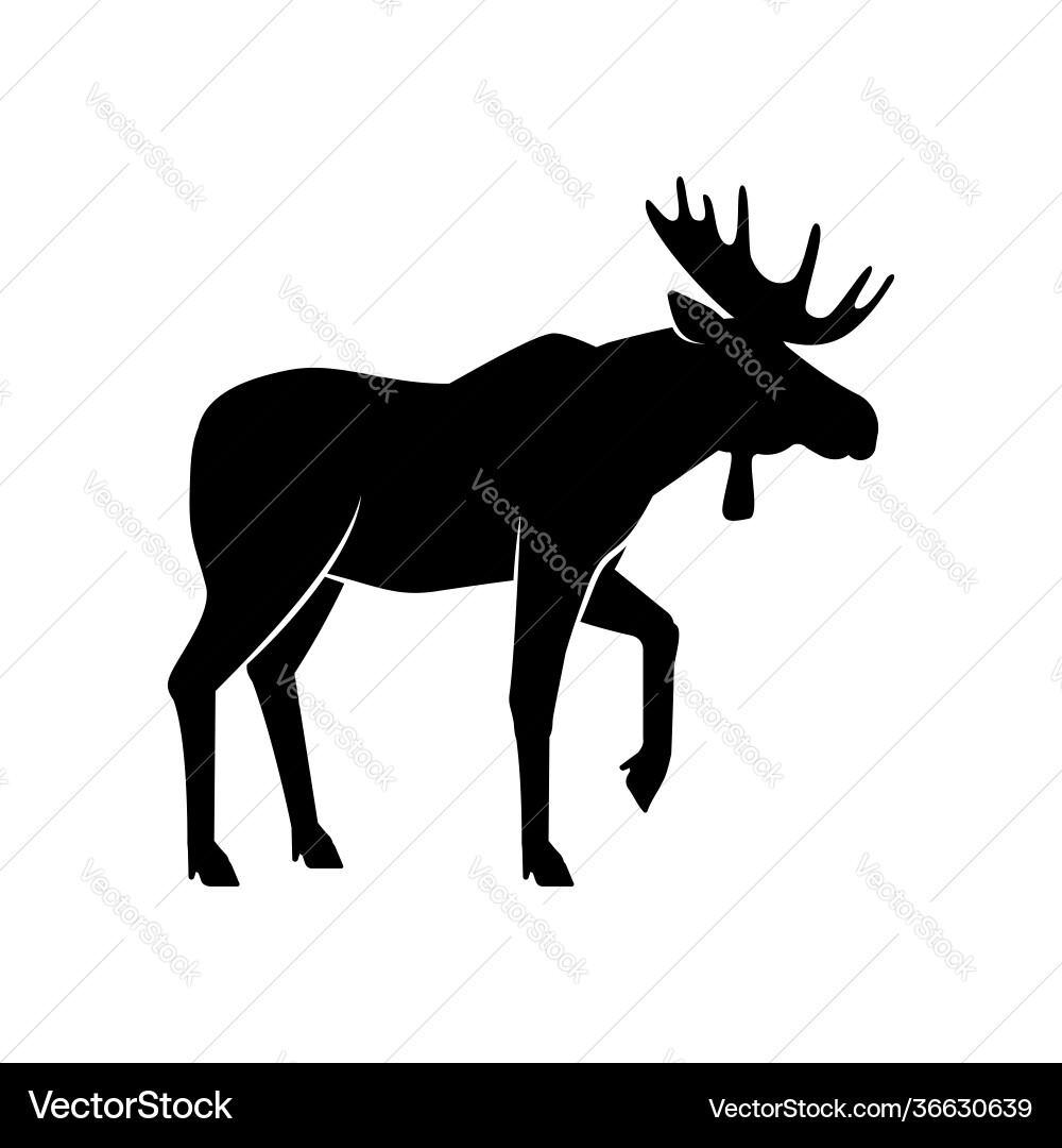 Wilde Tiere moose schwarze Silhouette auf weiß Wilde Tiere moose schwarze Silhouette auf weiß vektorbild