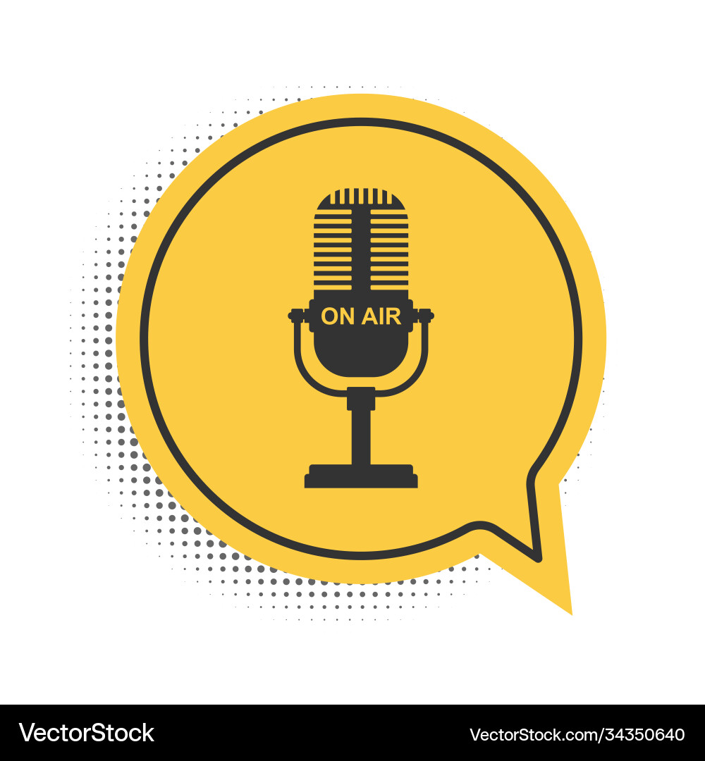 Black microphone icon isolated on white background Black microphone icon isolated on white background vector image