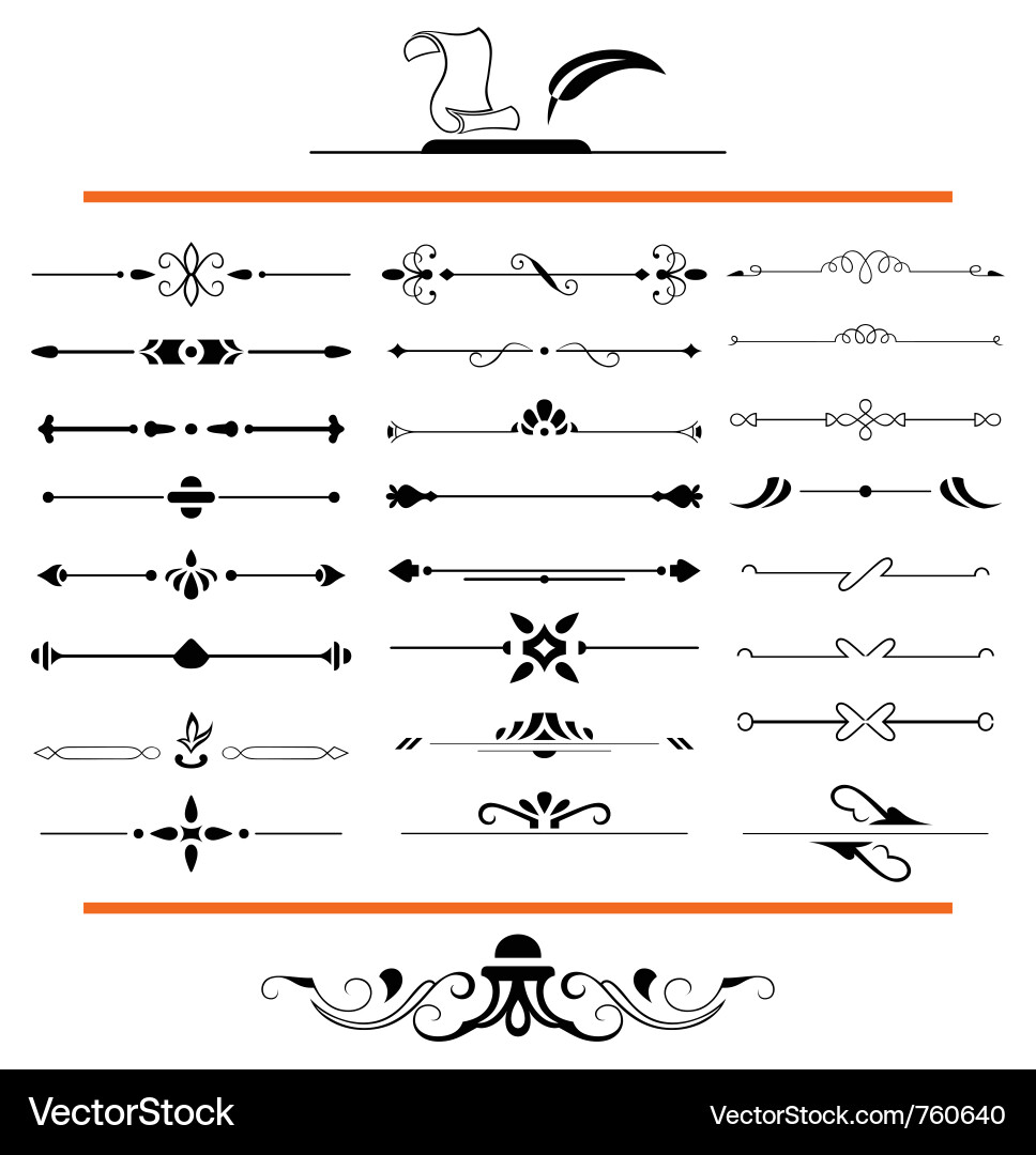 Calligraphic Flourishes & Ornaments vector image
