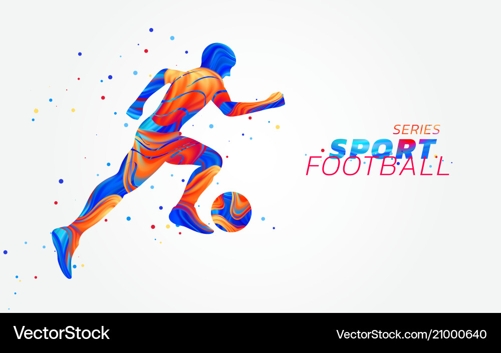 Dynamic Football Player Splash vector image