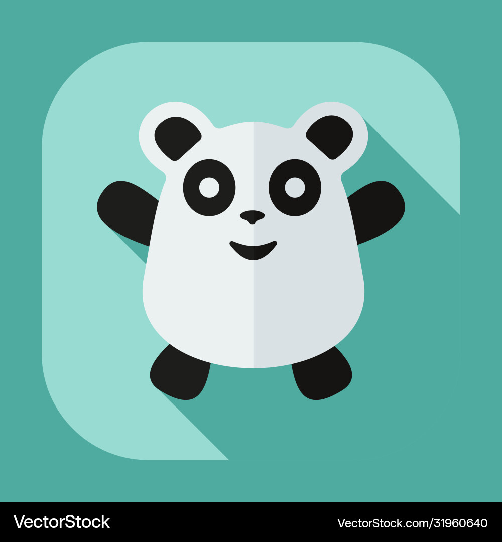 Flat modern design with shadow icons pandas Flat modern design with shadow icons pandas vector image