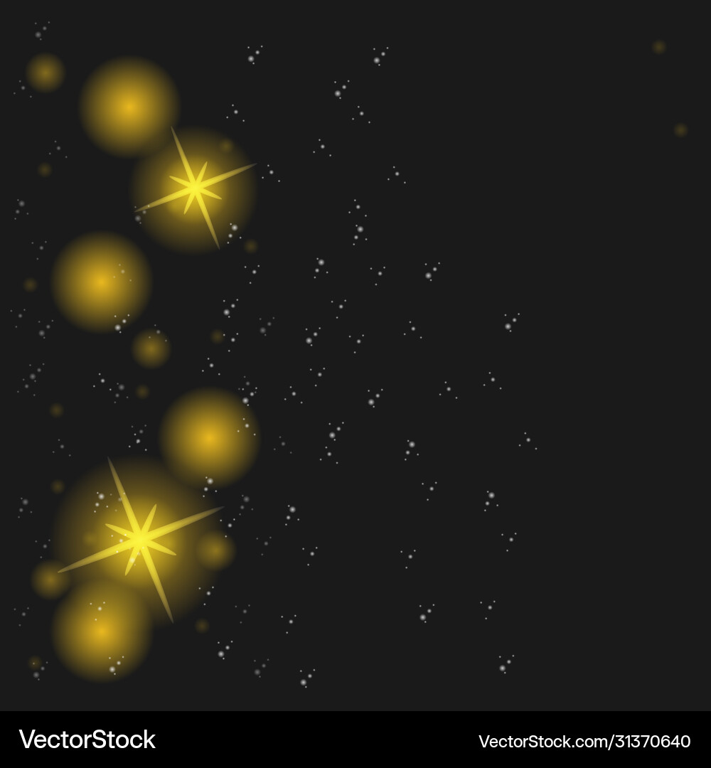 Gold light effect bokeh for element design vector image