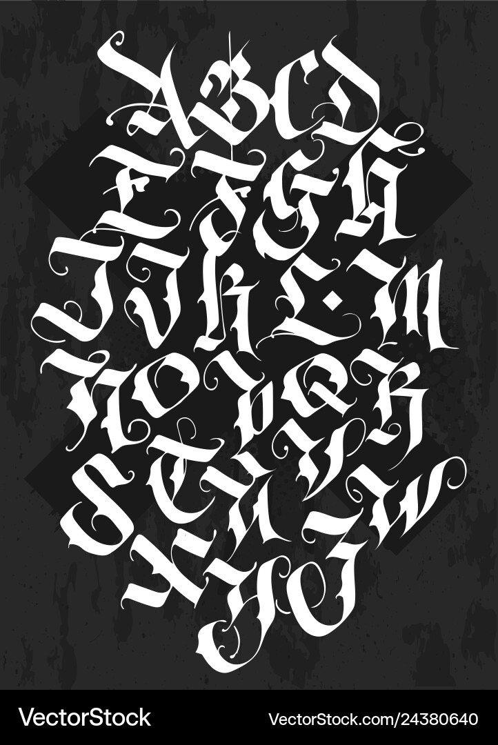 Gothic Alphabet Set vector image