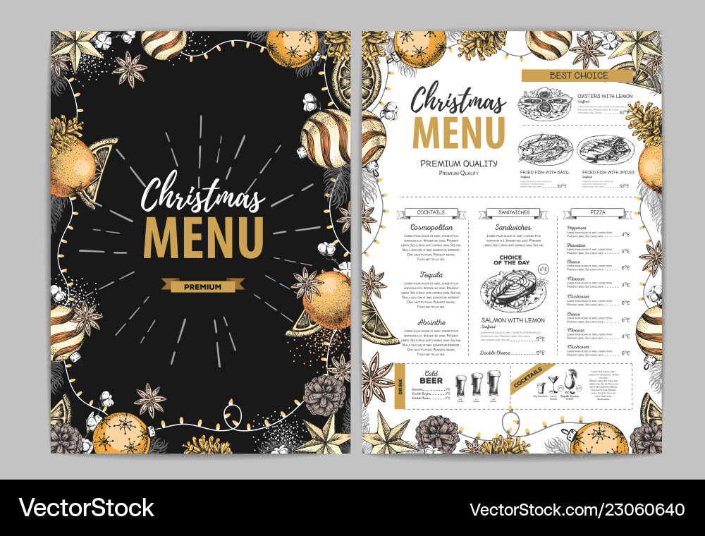 Hand Zeichnung Weihnachten Urlaub Menü Design Hand Zeichnung Weihnachten Urlaub Menü Design vektorbild