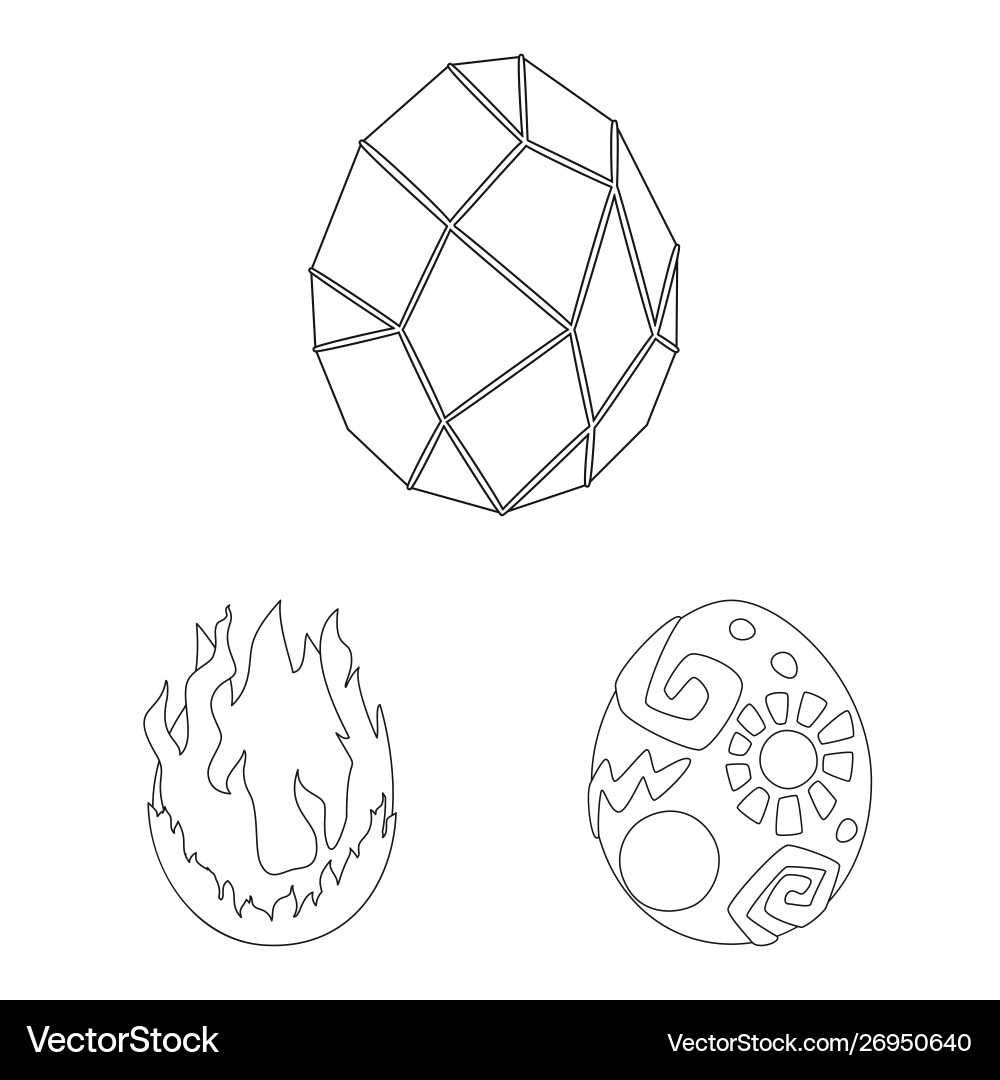 Isolated object dinosaur and magic icon set Vector Image
