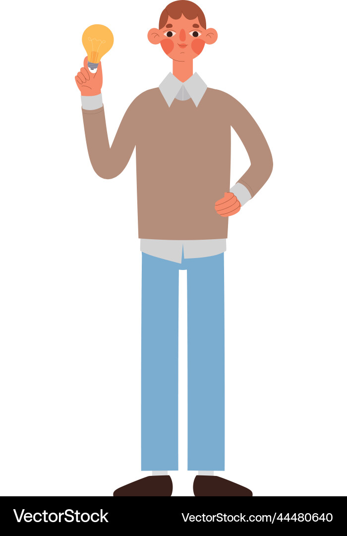 Man having an idea Vector Image