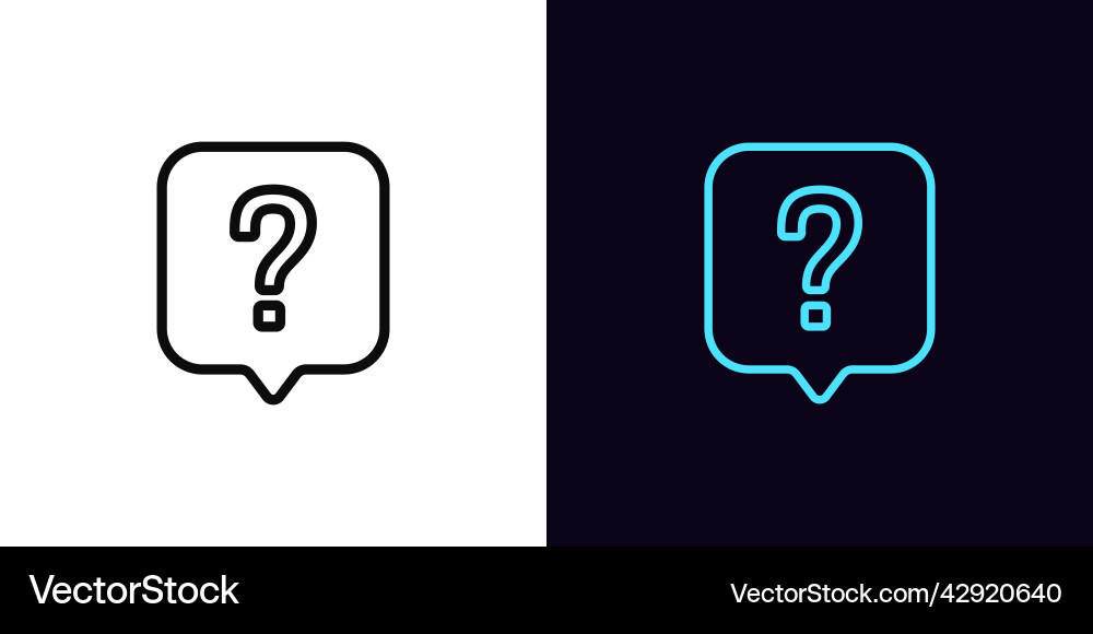 Outline question bubble icon with editable stroke Outline question bubble icon with editable stroke vector image
