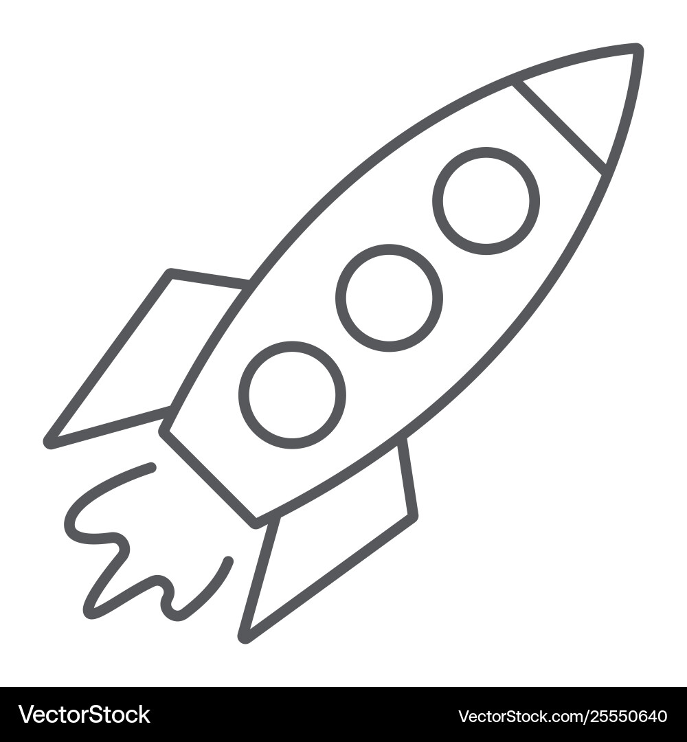 Rocket dünne Linie Icon Transport und Raum Rocket dünne Linie Icon Transport und Raum vektorbild