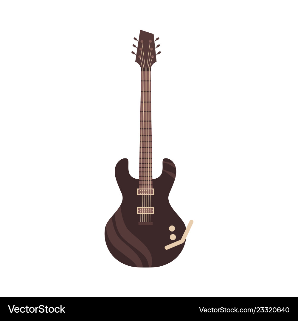 Schwarze E-Gitarre klassische Rock-Ikone Schwarze E-Gitarre klassische Rock-Ikone vektorbild