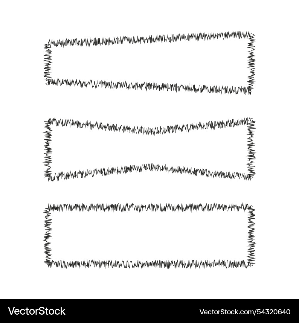 Scratchy rectangle frames hand drawn borders Scratchy rectangle frames hand drawn borders vector image