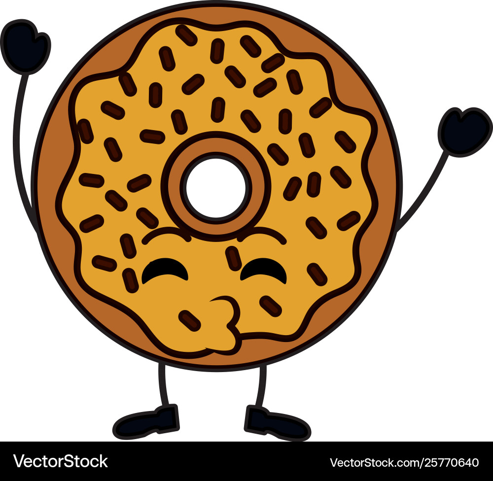 Süße Donuts kawaii Charakter Süße Donuts kawaii Charakter vektorbild