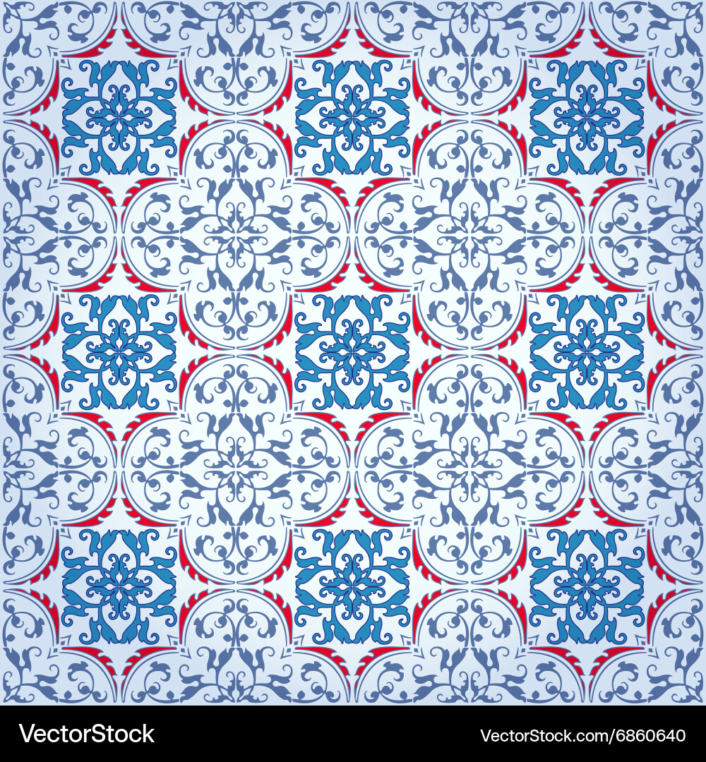 Seamless damask background pattern design Vector Image