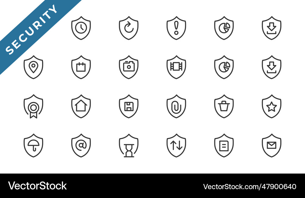 Security set of web icons in line style cyber Security set of web icons in line style cyber vector image