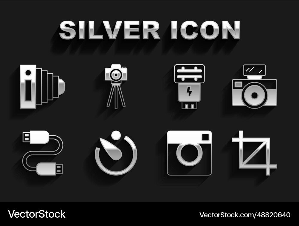 Set camera timer photo with flash picture Set camera timer photo with flash picture vector image