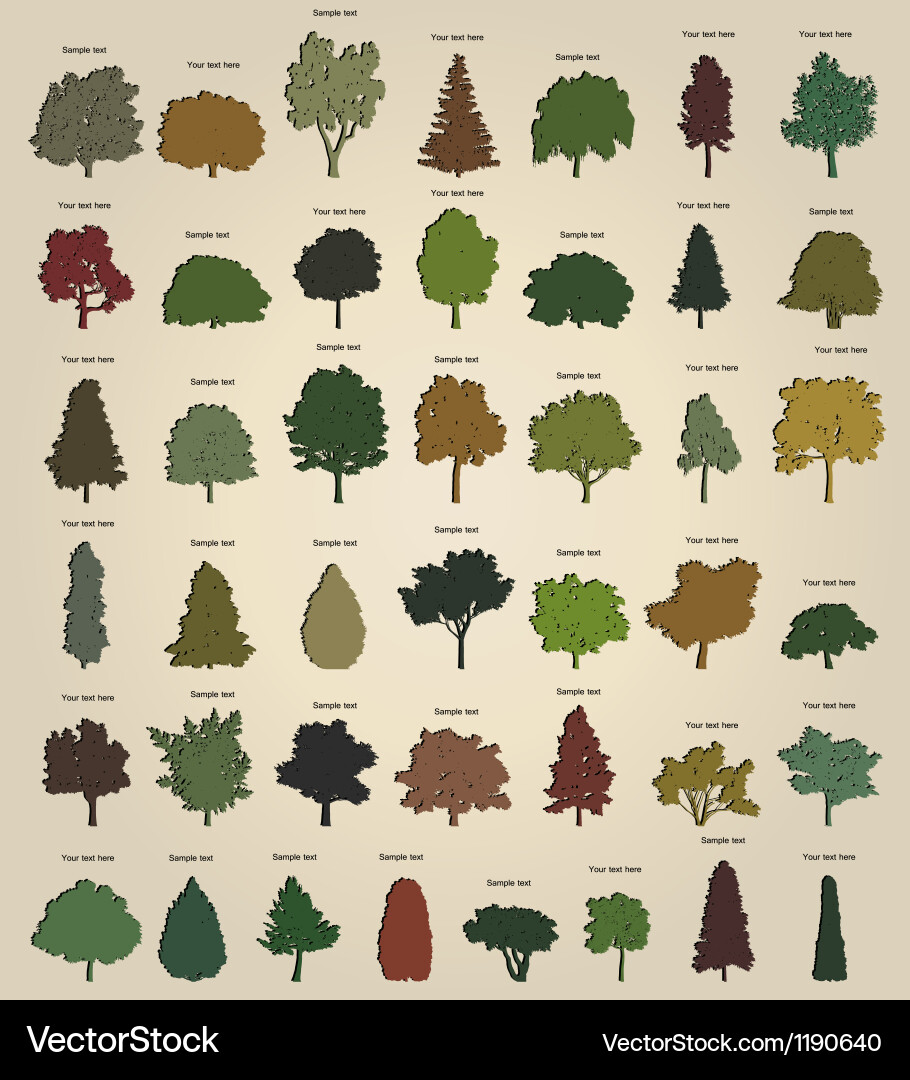 Set of retro trees vector image