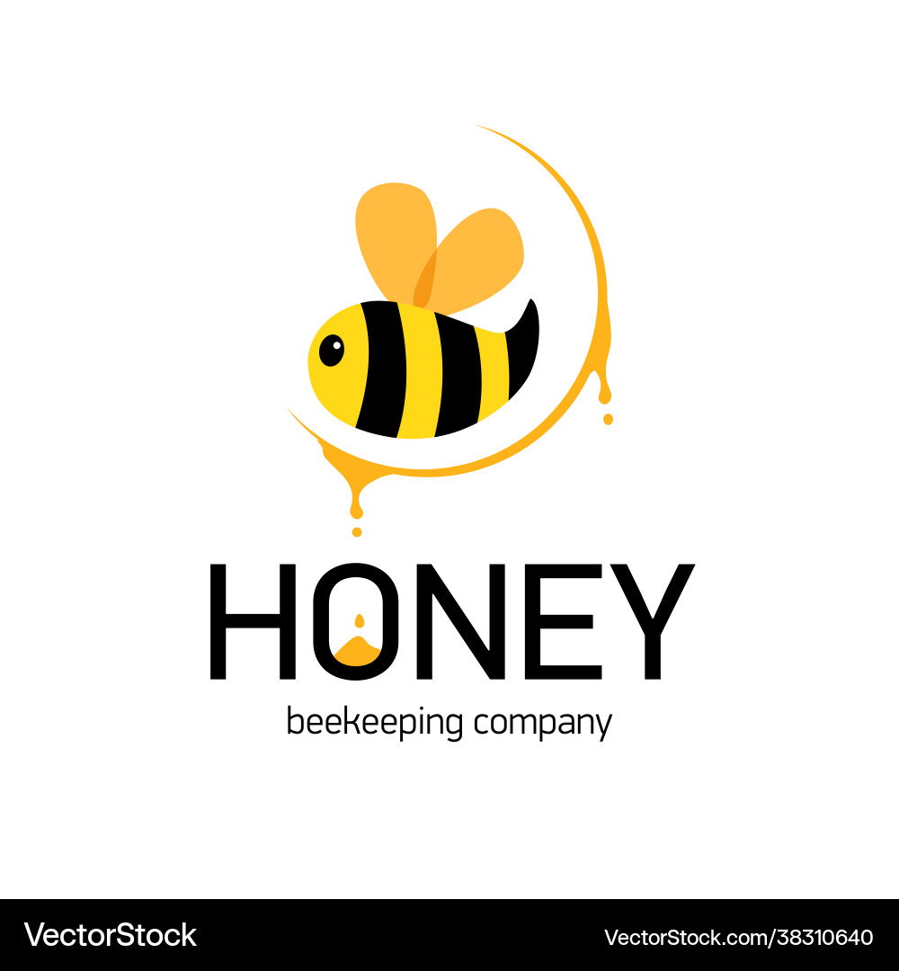 Symbol for honey producer company cute striped Symbol for honey producer company cute striped vector image