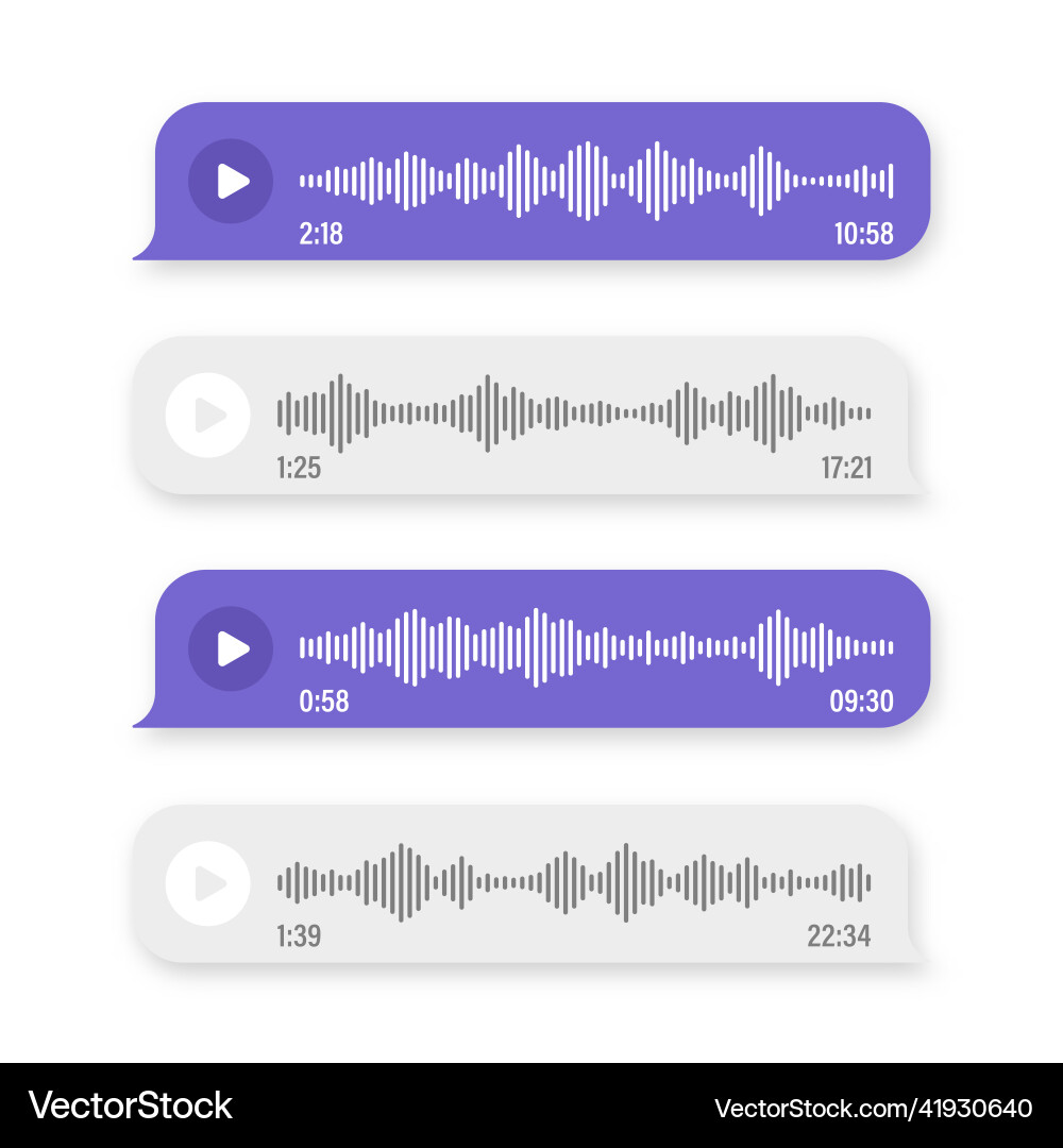 Voice audio message speech bubble sms text Voice audio message speech bubble sms text vector image