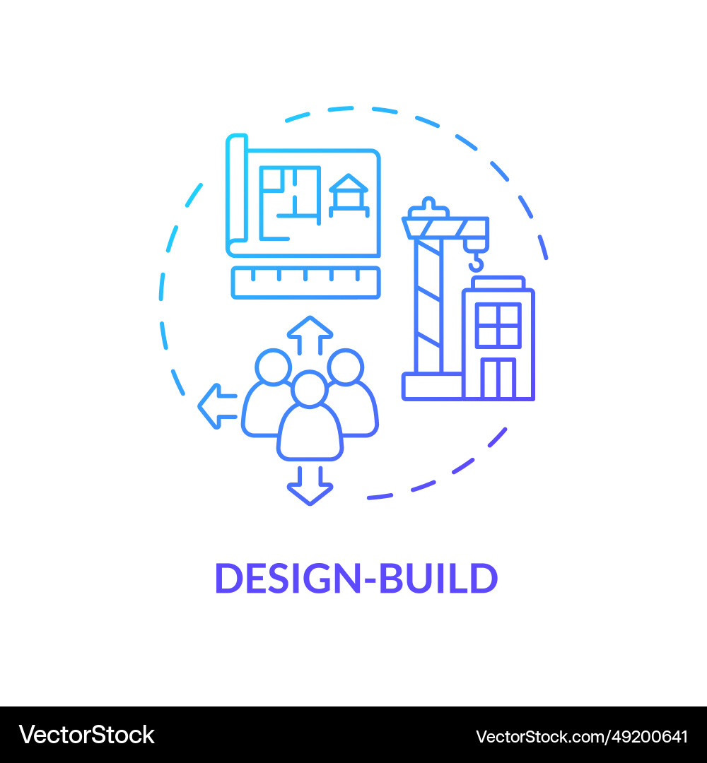 2d thin line gradient icon design build concept vector image