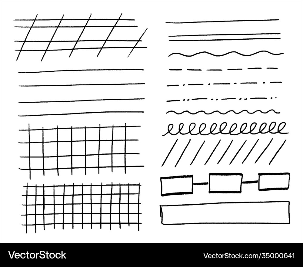 A set lines notebooks in sketch Vector Image