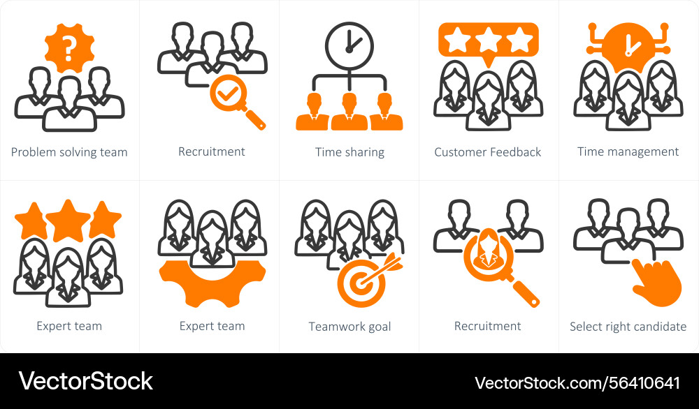 A set of 10 business icons as problem solving vector image