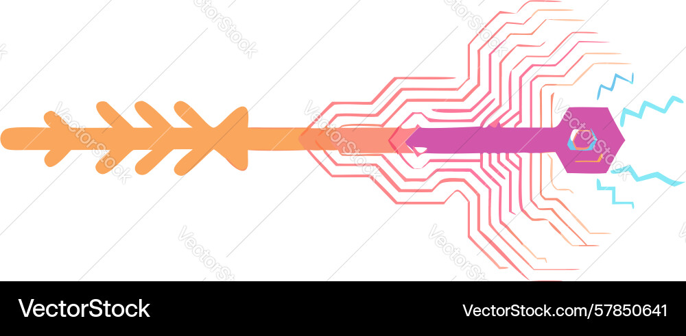 Abstract tech arrow fast data flow design vector image