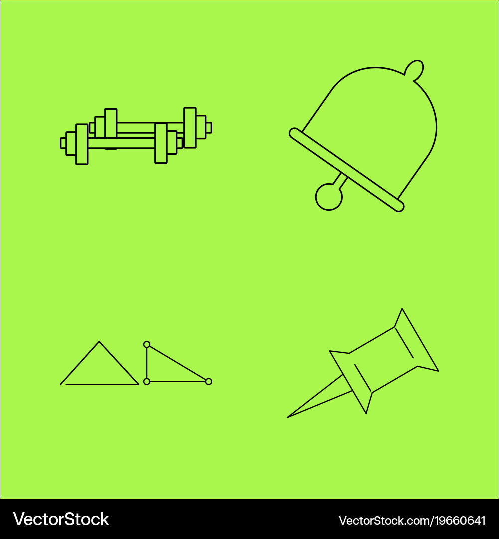 Basic content simple linear outline icon set vector image