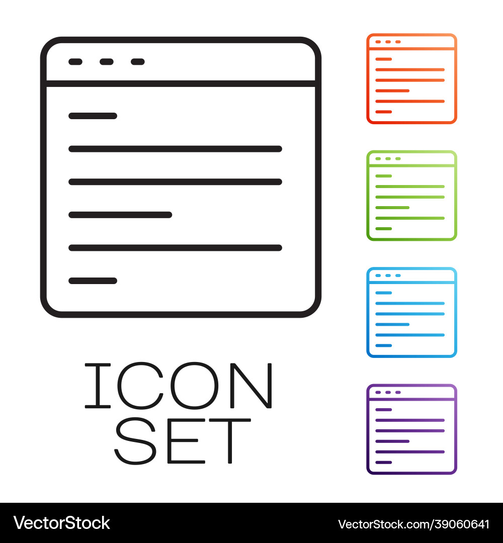Black line computer api interface icon isolated Black line computer api interface icon isolated vector image