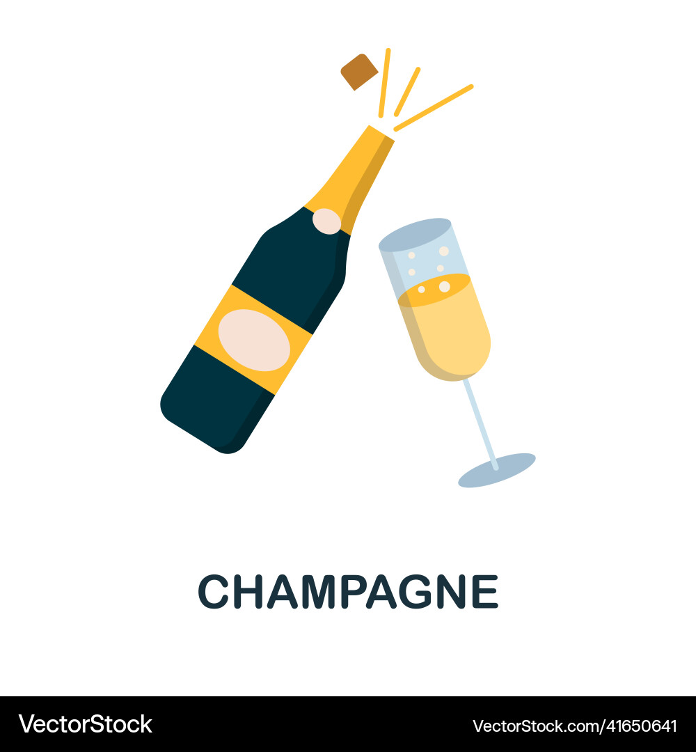 Champagne flache Ikone farbige Element Zeichen von Champagne flache Ikone farbige Element Zeichen von vektorbild