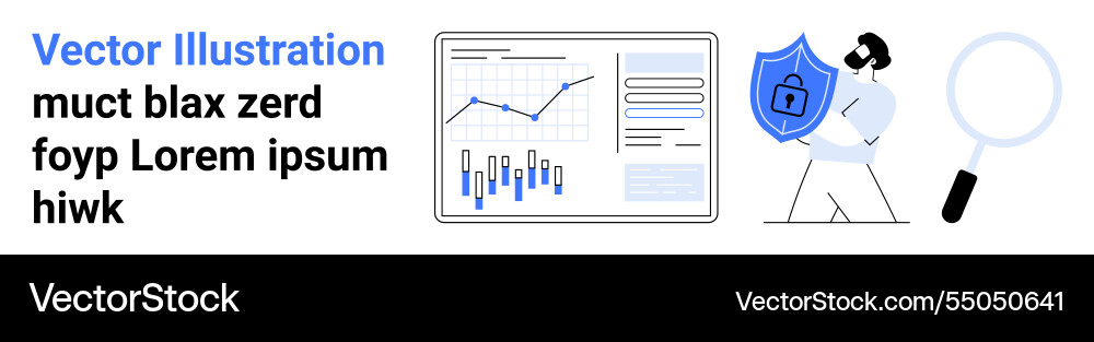 Data analysis and cybersecurity visualization Data analysis and cybersecurity visualization vector image