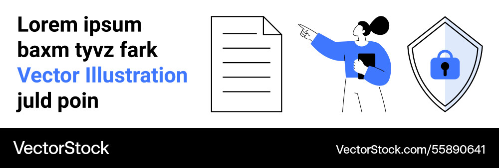 Digital privacy concept with document and secure Digital privacy concept with document and secure vector image