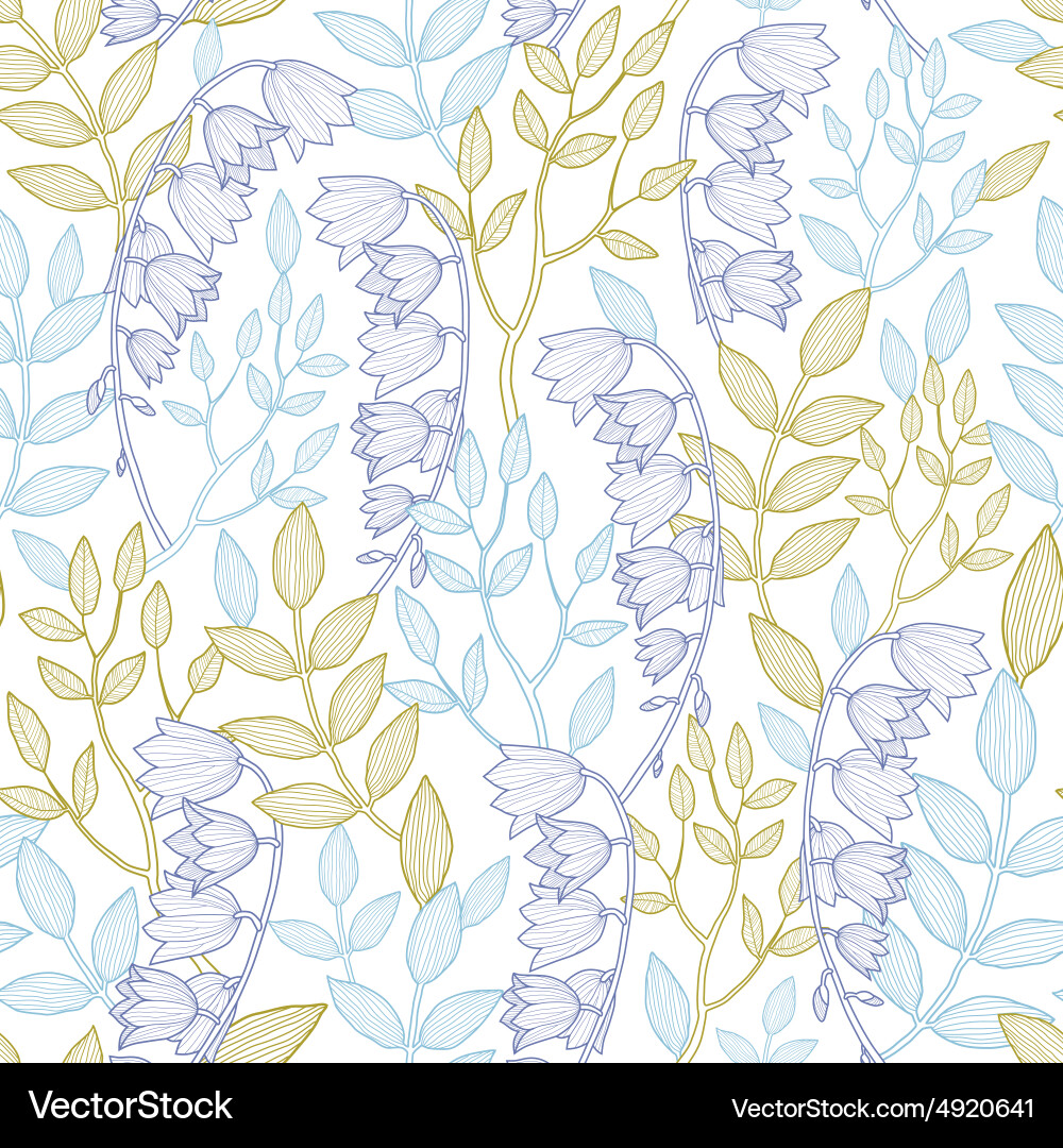 Forest lily seamless pattern background vector image