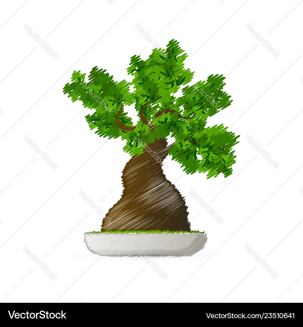 Isolated banzai tree Vector Image