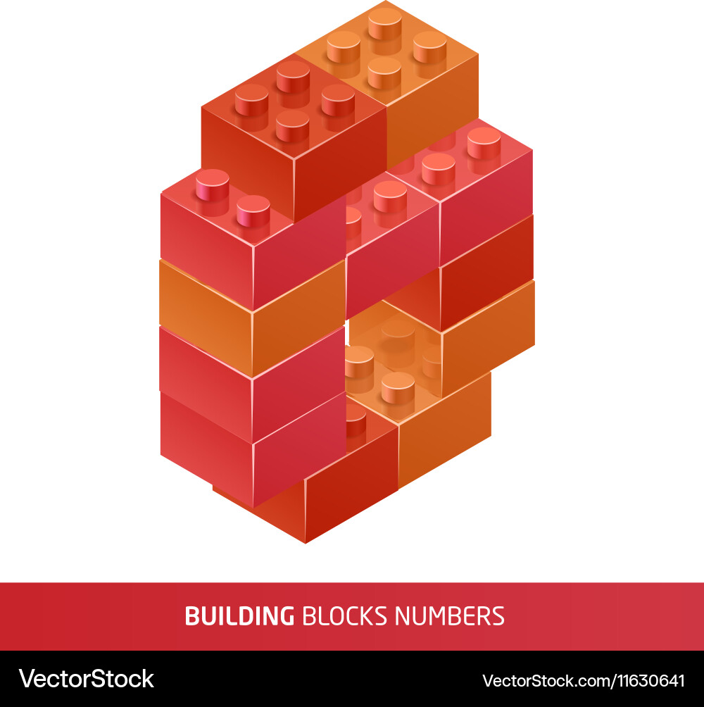 Isometric Building Blocks Set vector image