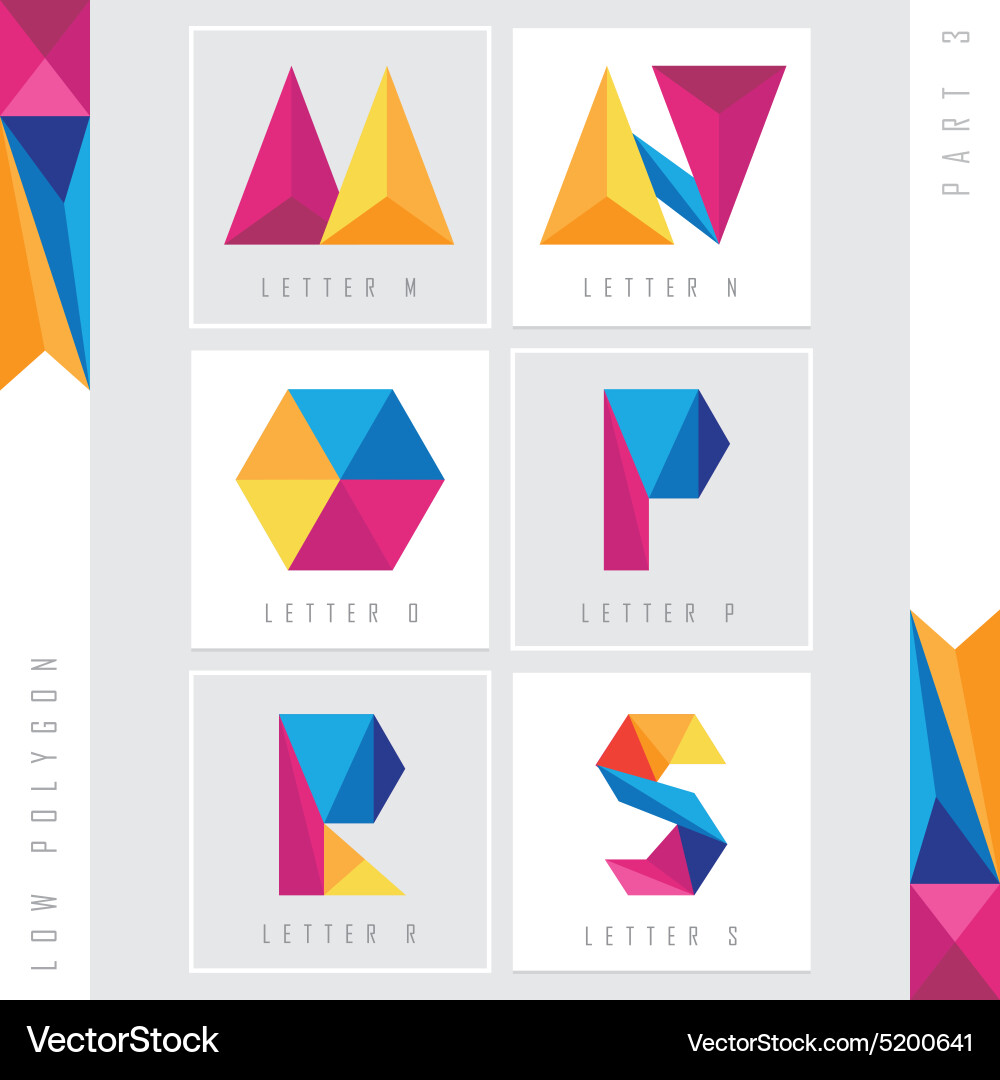 Lettering colorful design elements Vector Image