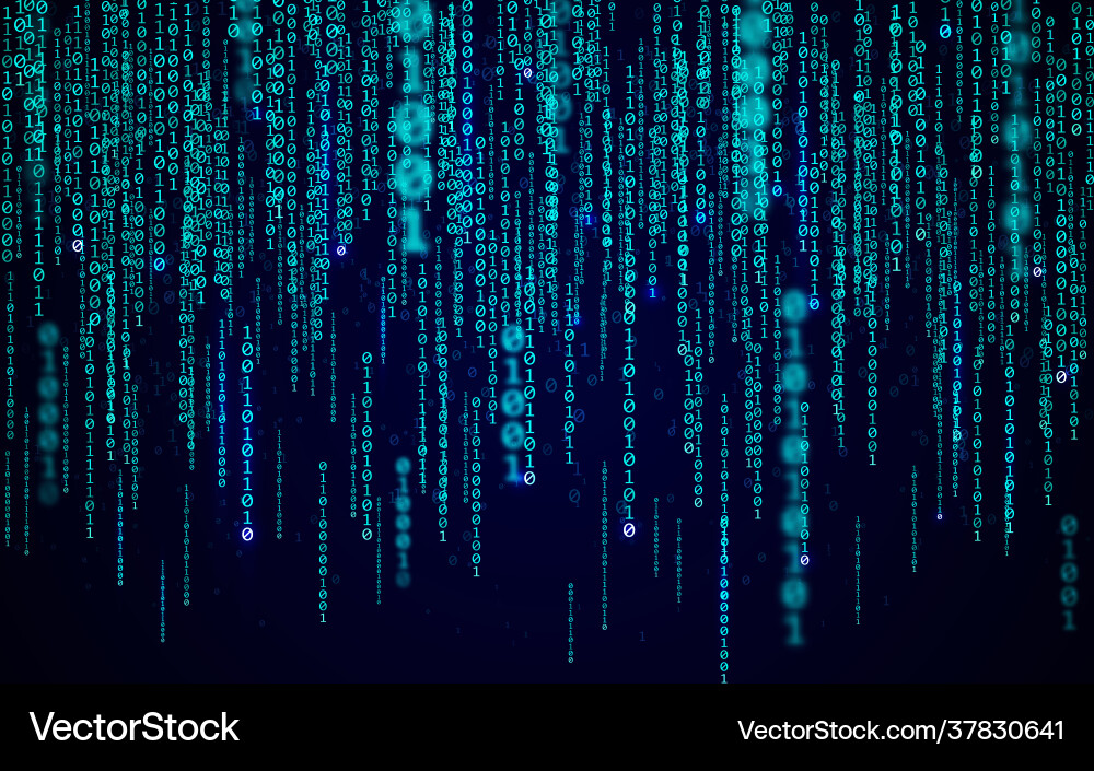 Matrix background binary code with random numbers Matrix background binary code with random numbers vector image