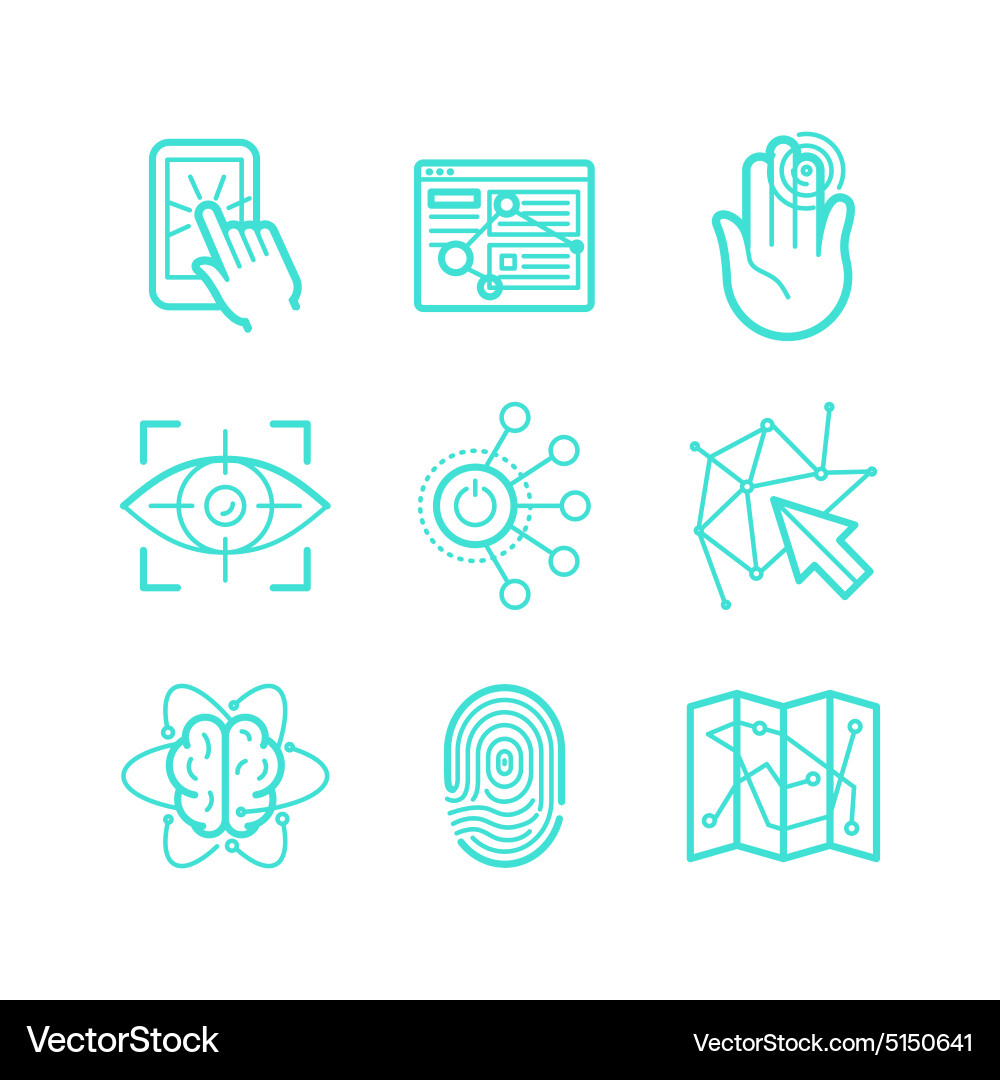 Modern Line Icons - Technology & UX Vector Image